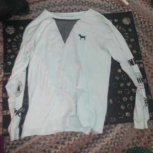 Teal oversized PINK long sleeve tee